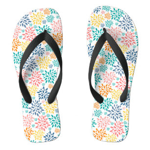 Kleurig patroon van abstracte bloemen teenslippers