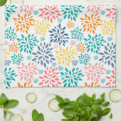 Kleurig patroon van abstracte bloemen theedoek (Gevouwen)
