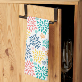 Kleurig patroon van abstracte bloemen theedoek