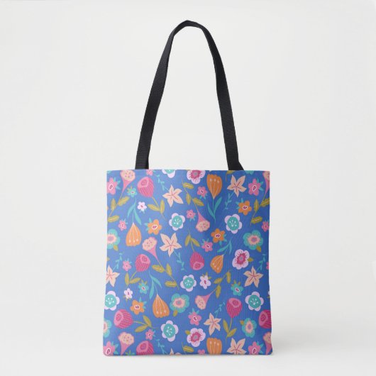 kleurig patroon van abstracte bloemen tote bag (Voorkant)