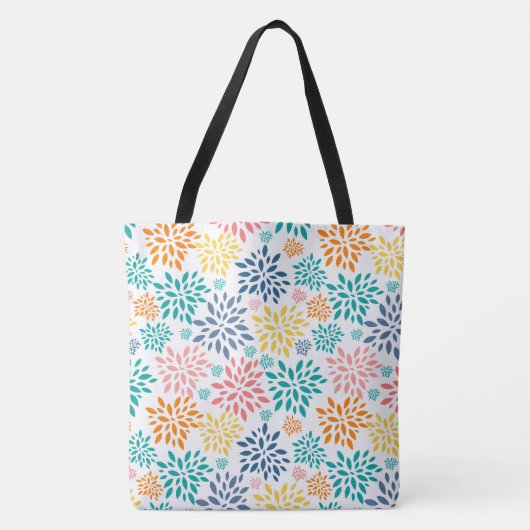 Kleurig patroon van abstracte bloemen tote bag (Voorkant)
