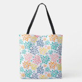 Kleurig patroon van abstracte bloemen tote bag (Achterkant)