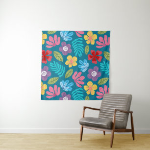 Kleurig patroon van abstracte bloemen wandkleed