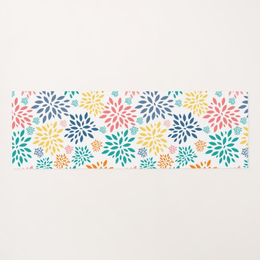 Kleurig patroon van abstracte bloemen yogamat (Achterkant (horizontaal))