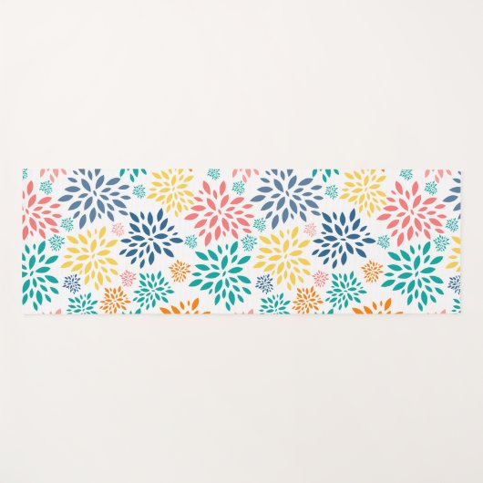 Kleurig patroon van abstracte bloemen yogamat (Voorkant (horizontaal))