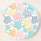 Kleurig patroon van abstracte bloemen zandsteen onderzetter (Voorkant)