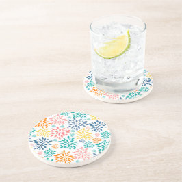 Kleurig patroon van abstracte bloemen zandsteen onderzetter