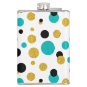 Kleurig patroon van abstracte stippen heupfles (Achterkant)
