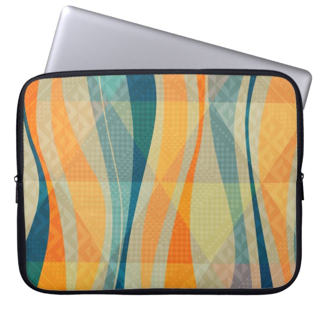 Kleurig patroon van Abstracte strepen Laptop Sleeve (Voorkant)
