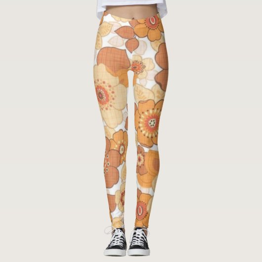 Kleurig patroon van bloemen leggings (Voorkant)