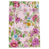 Kleurig patroon van bloemen medium cadeauzakje (Voorkant)