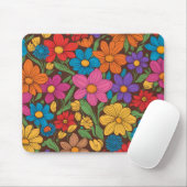Kleurig patroon van bloemen muismat (Met muis)