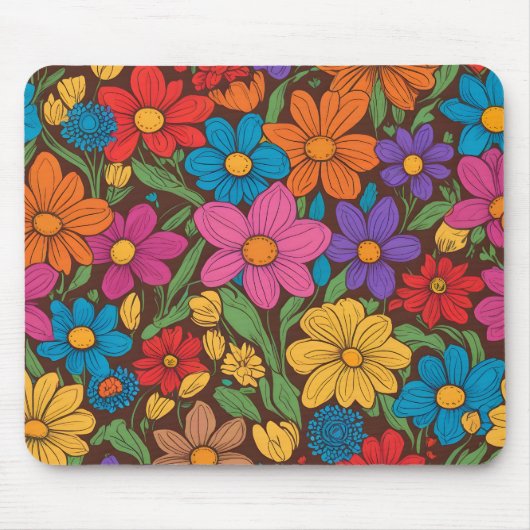 Kleurig patroon van bloemen muismat (Voorkant)