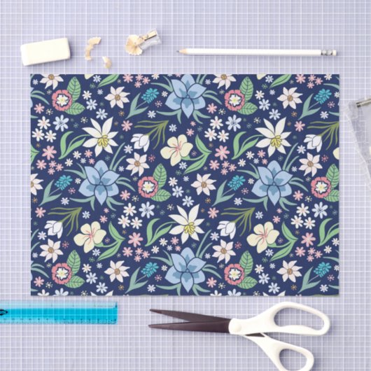 Kleurig patroon van bloemen tissuepapier (Craft)