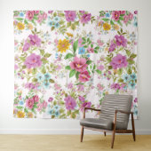 Kleurig  patroon van bloemen wandkleed (In Situ (horizontaal))