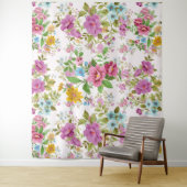 Kleurig  patroon van bloemen wandkleed (In situ)