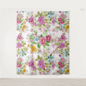 Kleurig  patroon van bloemen wandkleed (Voorkant)