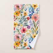 Kleurig patroon van bronbloemen bad handdoek (Handdoek)