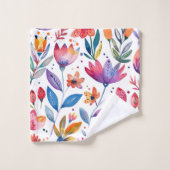 Kleurig patroon van bronbloemen bad handdoek (Wasdoekje)