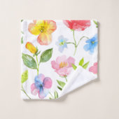 Kleurig patroon van bronbloemen bad handdoek (Wasdoekje)