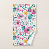 Kleurig patroon van bronbloemen bad handdoek (Handdoek)