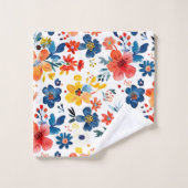 Kleurig patroon van bronbloemen bad handdoek (Wasdoekje)