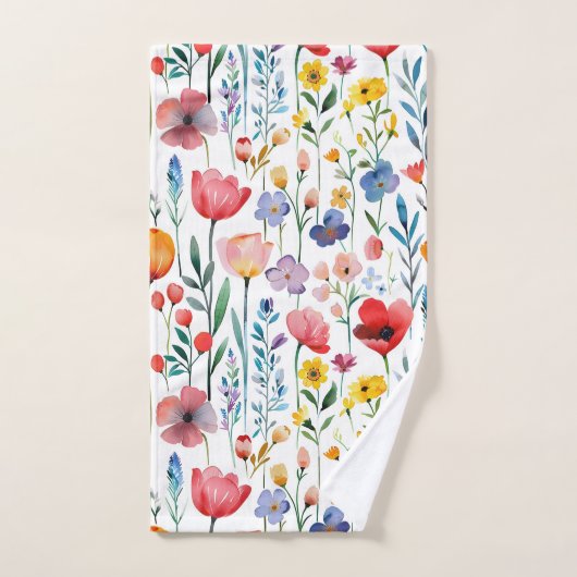 Kleurig patroon van bronbloemen bad handdoek (Handdoek)