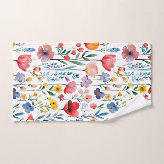 Kleurig patroon van bronbloemen bad handdoek (Handdoek)