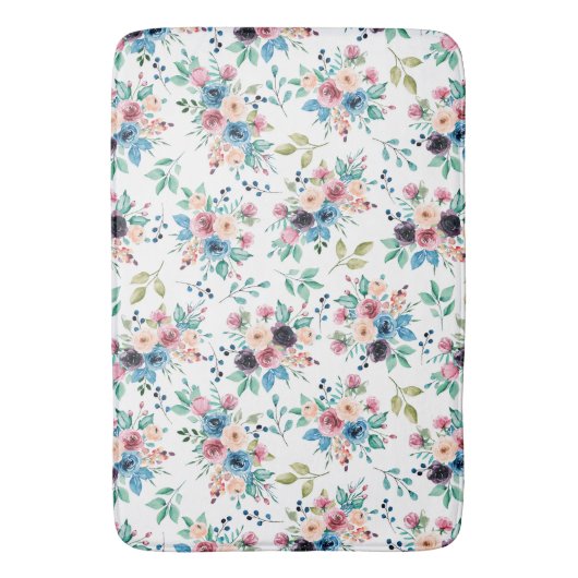 Kleurig patroon van bronbloemen badmat (Voorkant Verticaal)