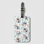 Kleurig patroon van bronbloemen bagagelabel (Voorkant (verticaal))
