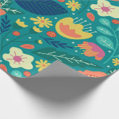 Kleurig patroon van bronbloemen cadeaupapier (Hoek)