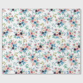 Kleurig patroon van bronbloemen cadeaupapier (Vlak)