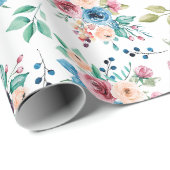 Kleurig patroon van bronbloemen cadeaupapier (Rol Hoek)