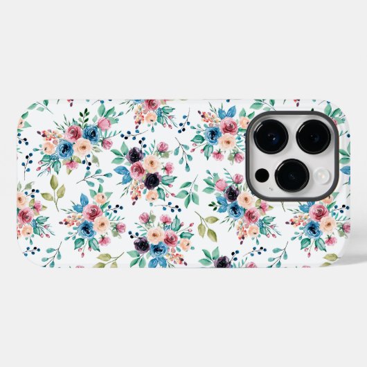 Kleurig patroon van bronbloemen Case-Mate iPhone case (Achterkant (horizontaal))