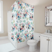 Kleurig patroon van bronbloemen douchegordijn (In situ)