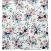 Kleurig patroon van bronbloemen douchegordijn (Voorkant)