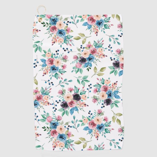 Kleurig patroon van bronbloemen golfhanddoek (Voorkant)