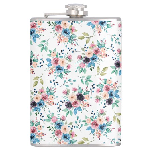 Kleurig patroon van bronbloemen heupfles (Voorkant)