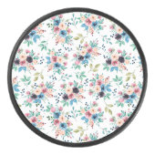 Kleurig patroon van bronbloemen hockey puck (Voorkant)