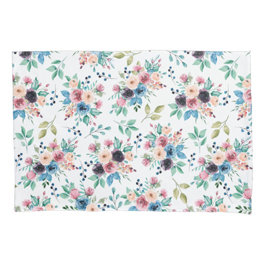 Kleurig patroon van bronbloemen kussensloop (Voorkant-Links)