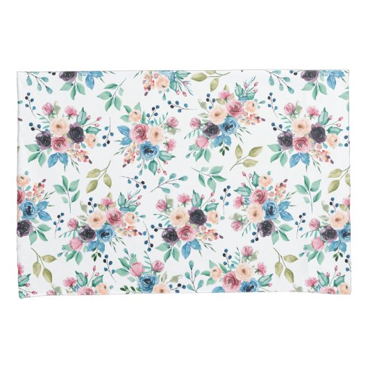 Kleurig patroon van bronbloemen kussensloop (Voorkant-Rechts)