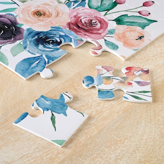 Kleurig patroon van bronbloemen legpuzzel (Zijkant)