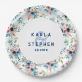 Kleurig patroon van bronbloemen papieren bordje (Voorkant)