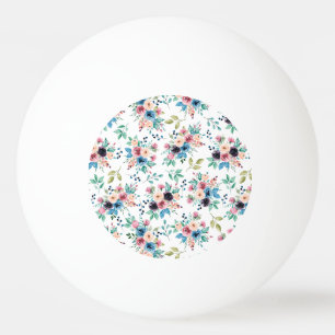 Kleurig patroon van bronbloemen pingpongbal