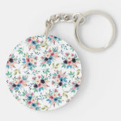 Kleurig patroon van bronbloemen sleutelhanger (Achterkant)