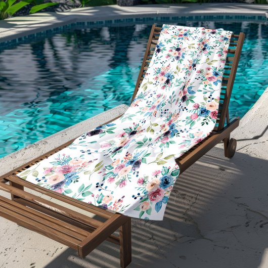 Kleurig patroon van bronbloemen strandlaken