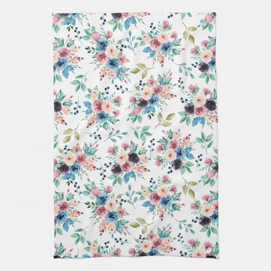 Kleurig patroon van bronbloemen theedoek (Verticaal)