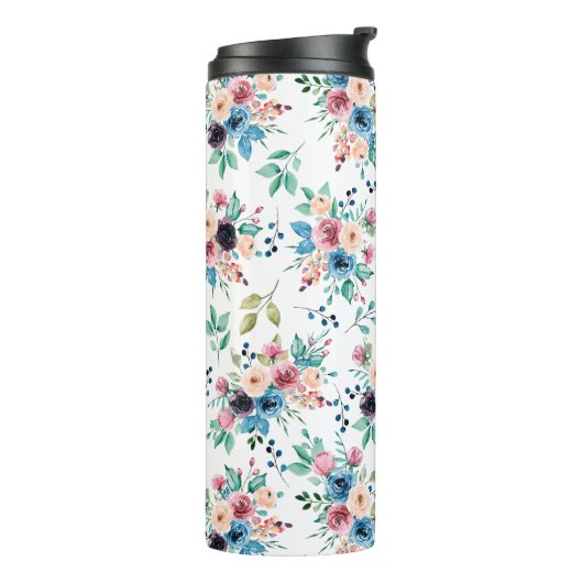 Kleurig patroon van bronbloemen thermosbeker (Gedraaid links)