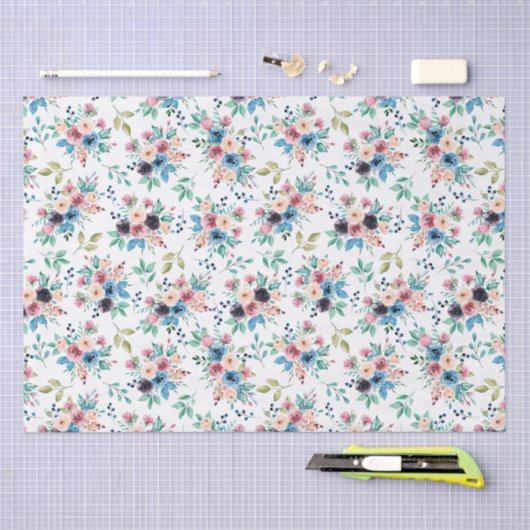 Kleurig patroon van bronbloemen tissuepapier (Craft)