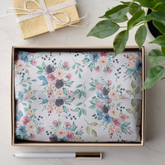 Kleurig patroon van bronbloemen tissuepapier (Geschenk)